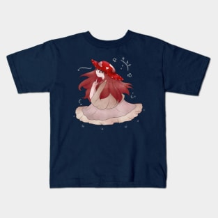 Whimsigoth Cottagecore Red Mushroom Girl Kids T-Shirt